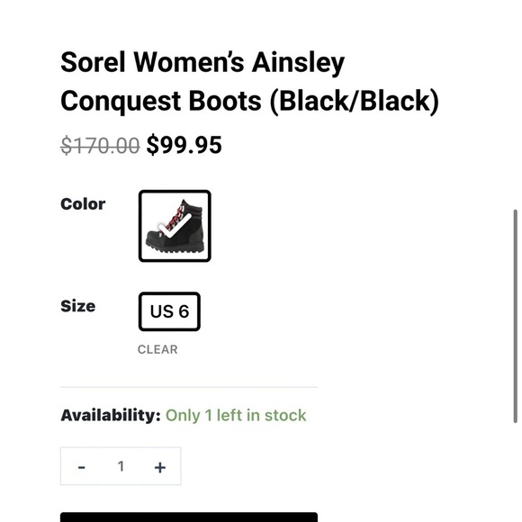 SOREL Women's Ainsley Conquest Waterproof Hiking Boot Size US9 - Picture 11 of 12